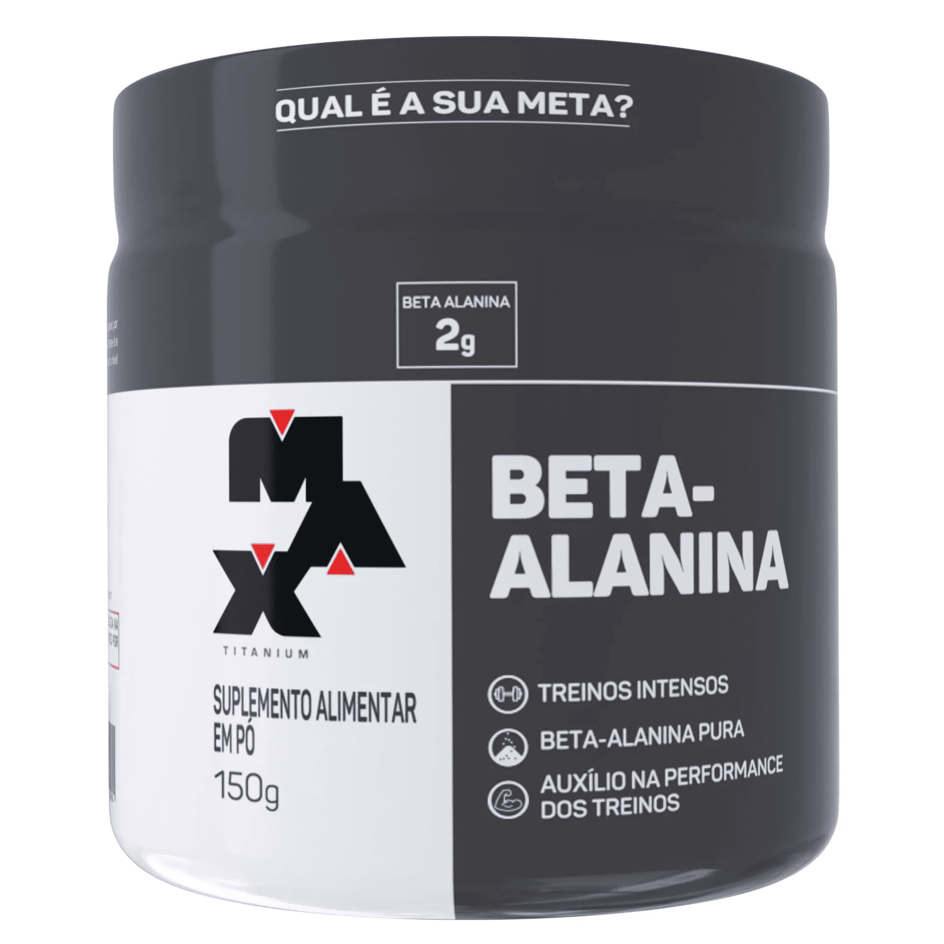 Imagem de um pote de beta-alanina. Melhores suplementos para ganhar massa muscular.