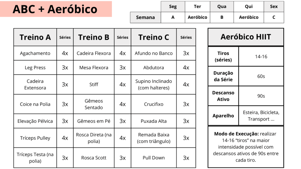 plano de treino para emagrecer feminino